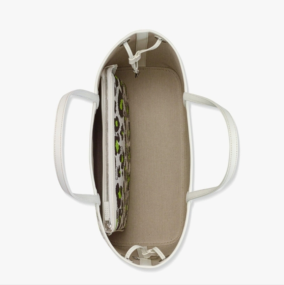 MCM White Leopard Visetos Leather shopper WITH POUCH - Picture 4 of 16